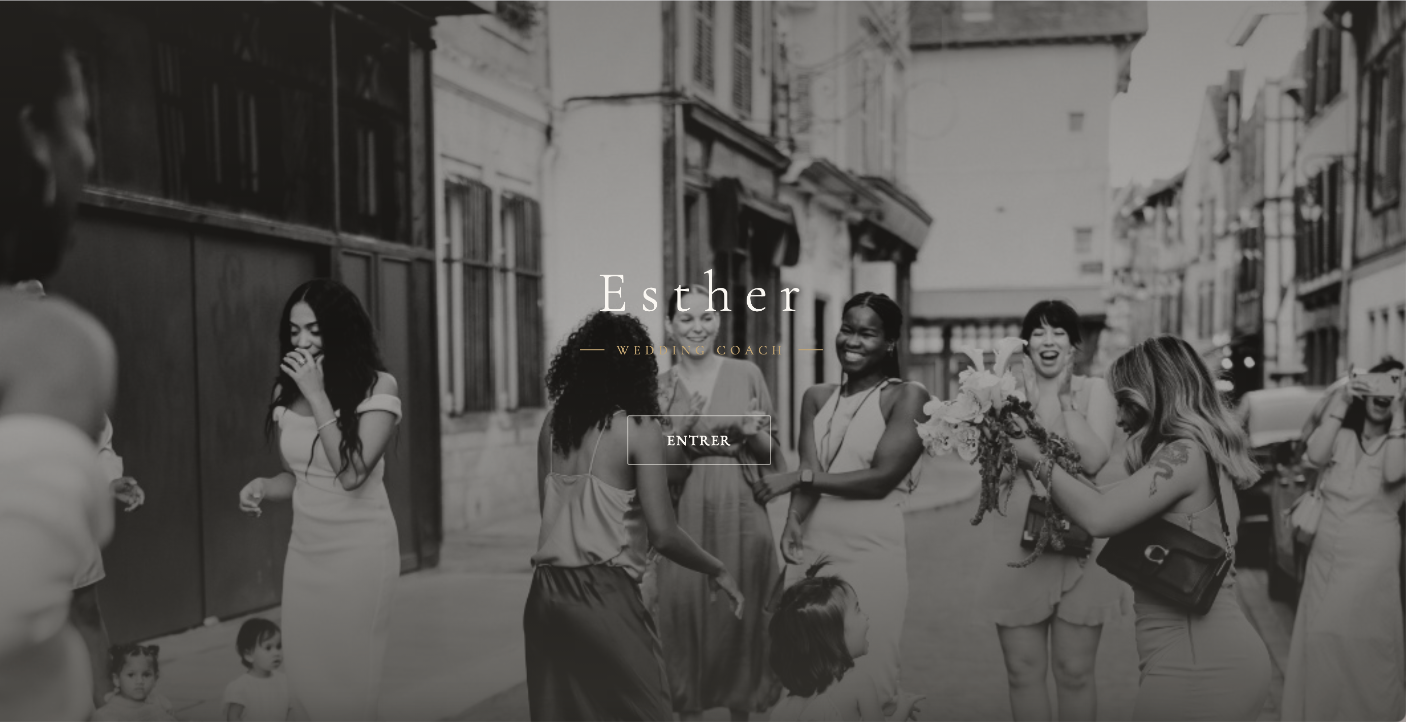 Dashboard suivi client Esther Wedding Coach